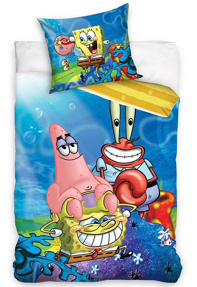 Dětské povlečení Sponge Bob, Patrick a pan Krabs