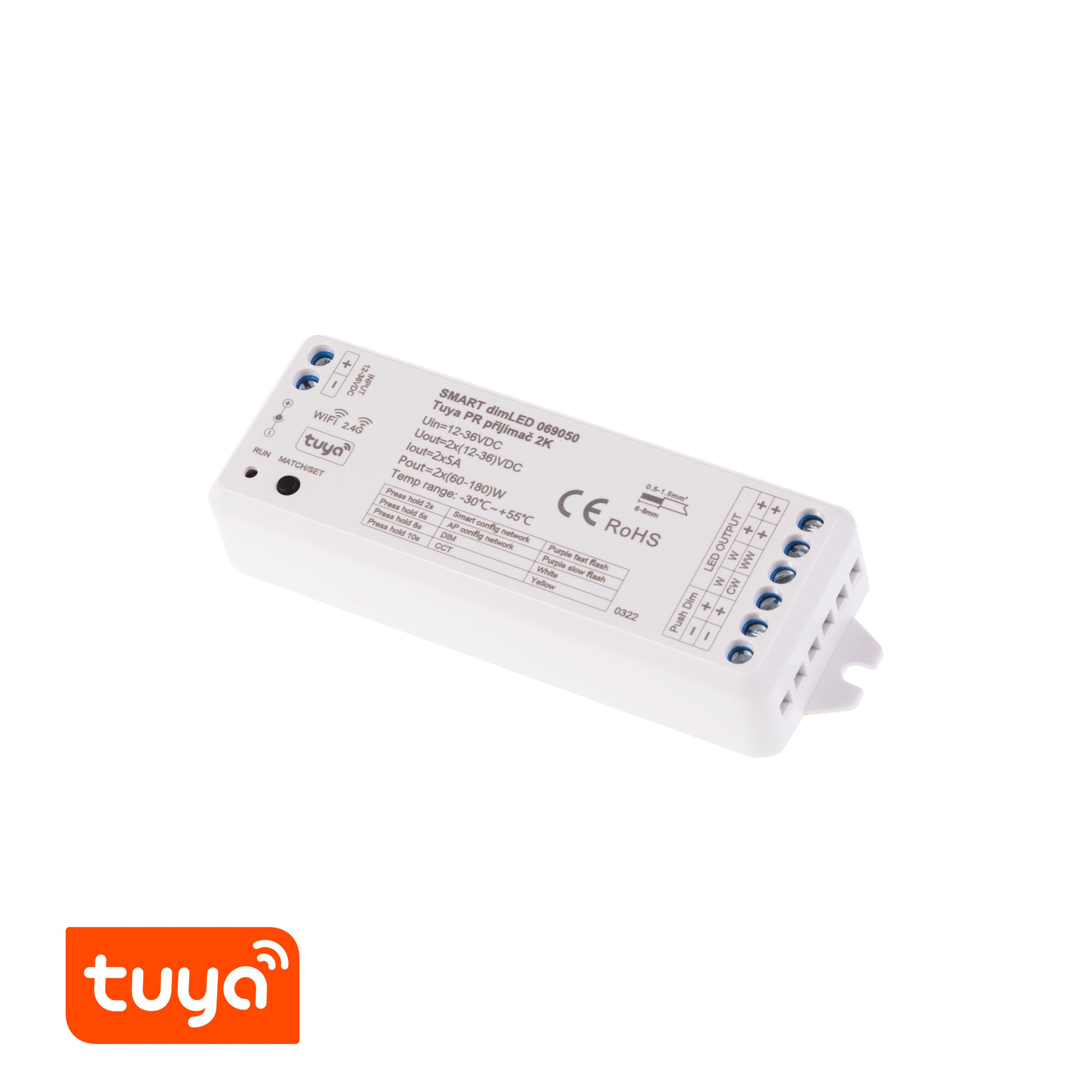 Levně SMART přijímač dimLED Tuya PR 2K 2v1