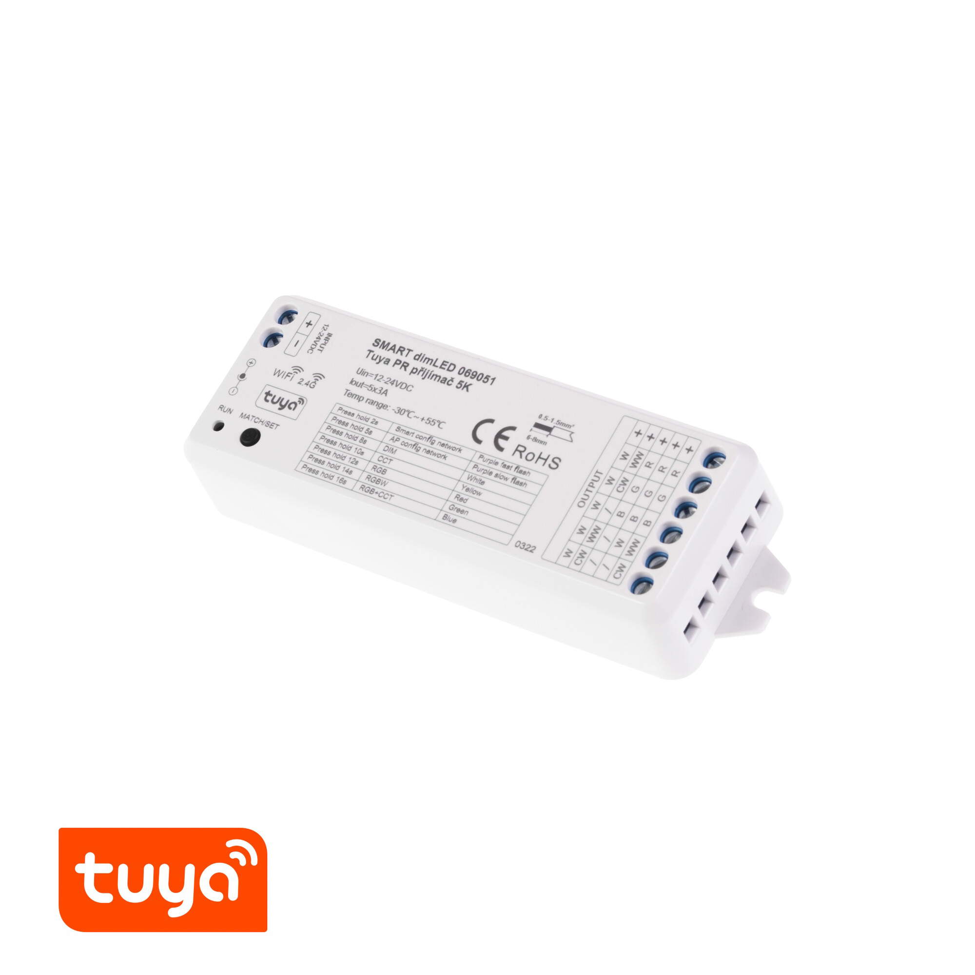 Levně SMART přijímač dimLED Tuya PR 5K 5v1