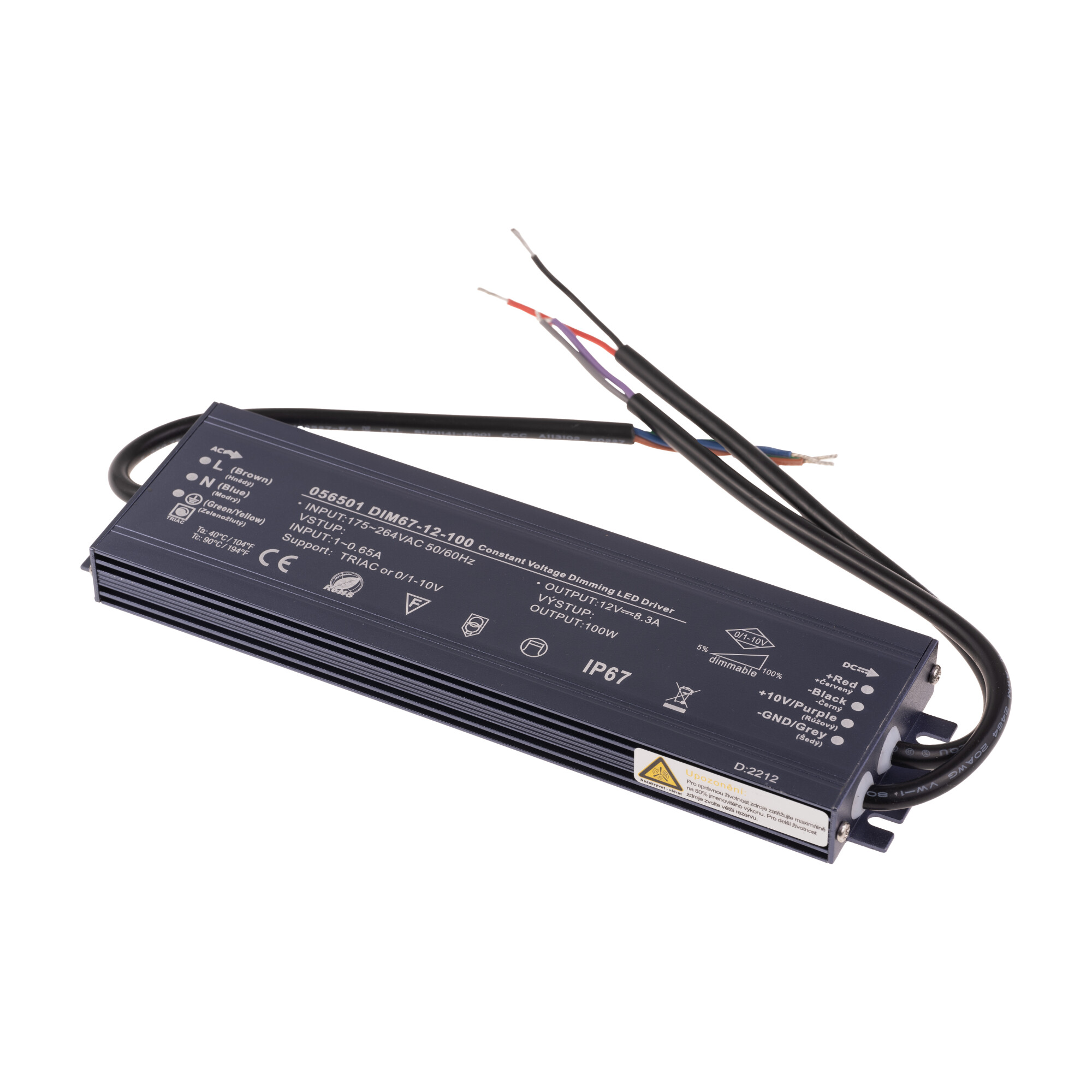 Levně Stmívatelný napěťový zdroj DIM67 12V 100W