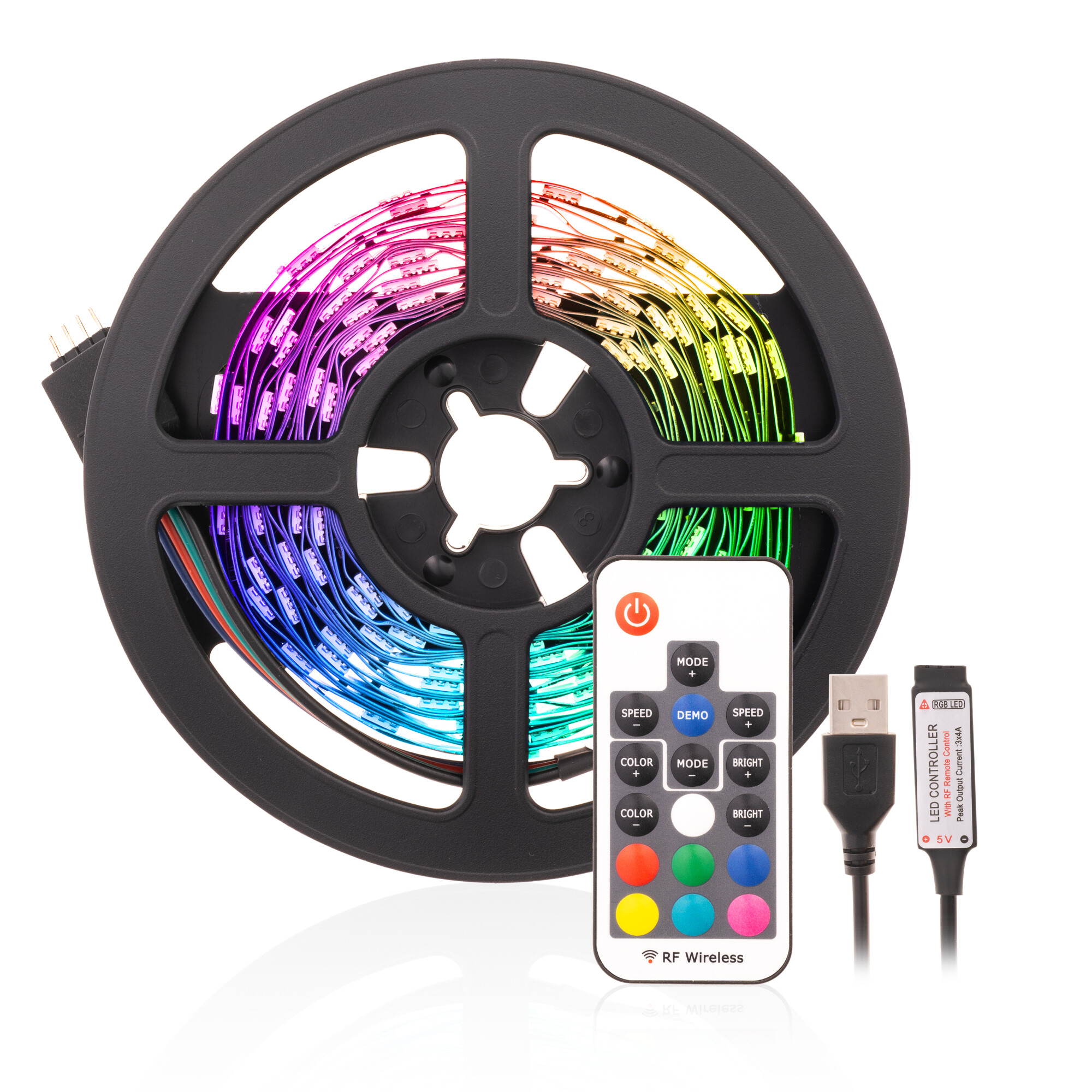 Levně Sada LED pásku USB RGB 4m 20W