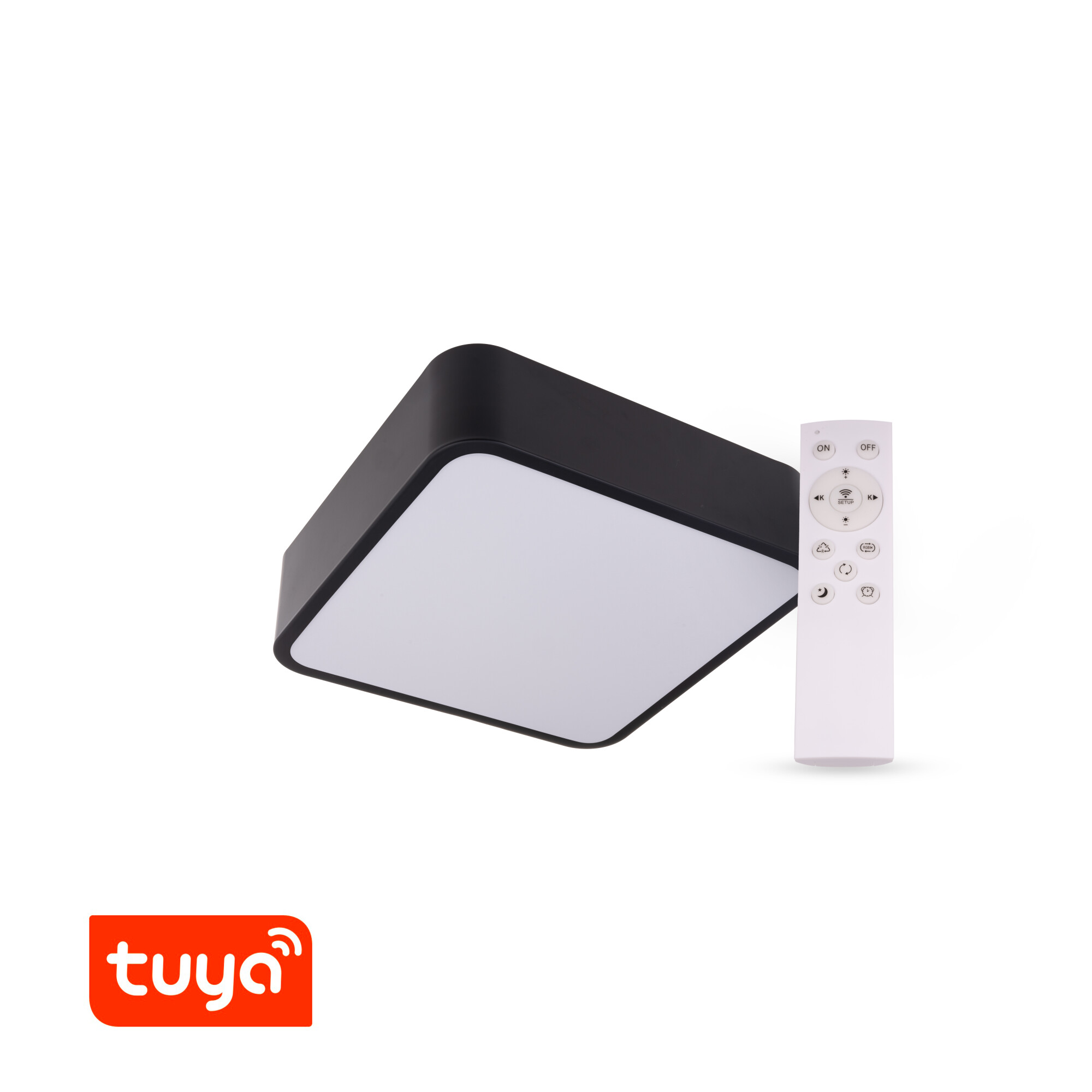 Levně SMART Tuya LED svítidlo RENDO 24W CCT hranaté černé