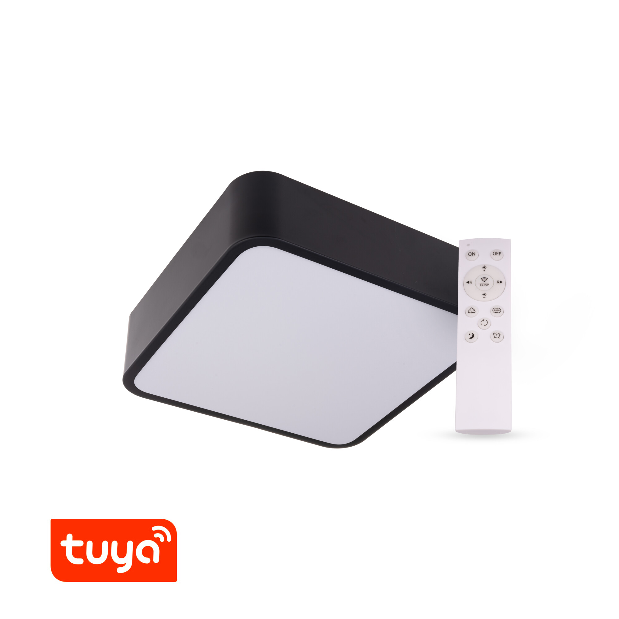 Levně SMART Tuya LED svítidlo RENDO 36W CCT hranaté černé