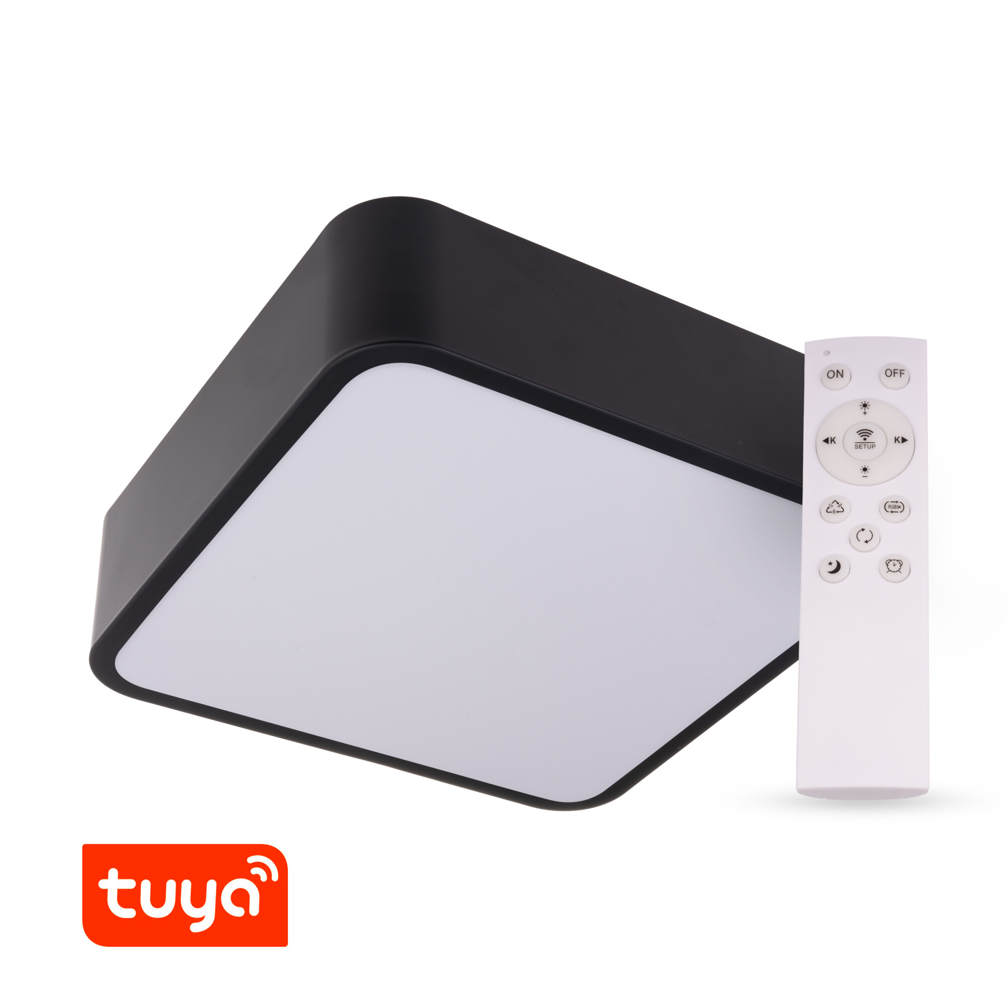 Levně SMART Tuya LED svítidlo RENDO 48W CCT hranaté černé