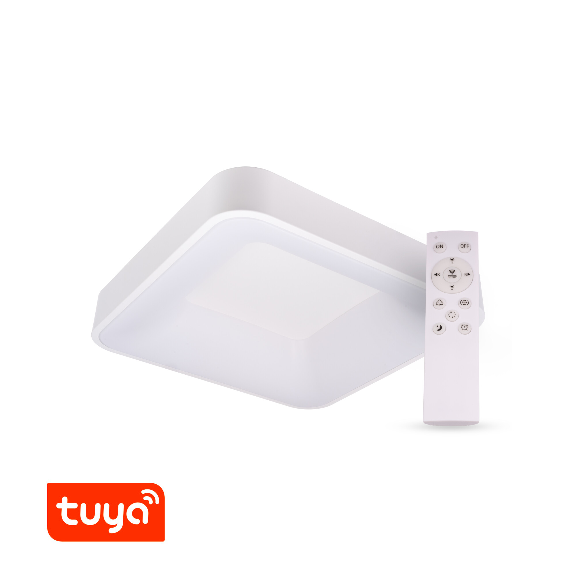 Levně SMART Tuya LED svítidlo ZULU 48W CCT hranaté bílé