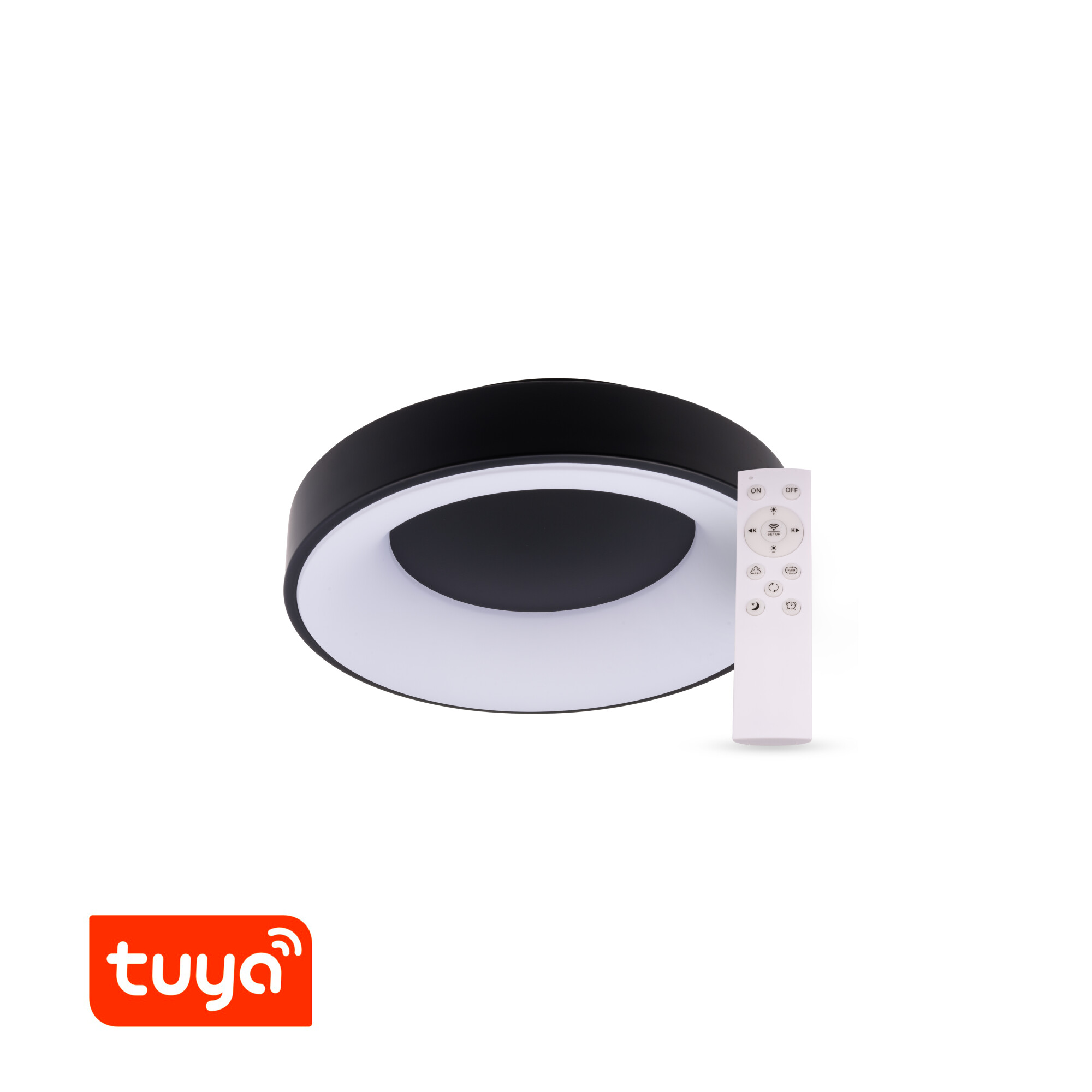 Levně SMART Tuya LED svítidlo ZULU 32W CCT kulaté černé