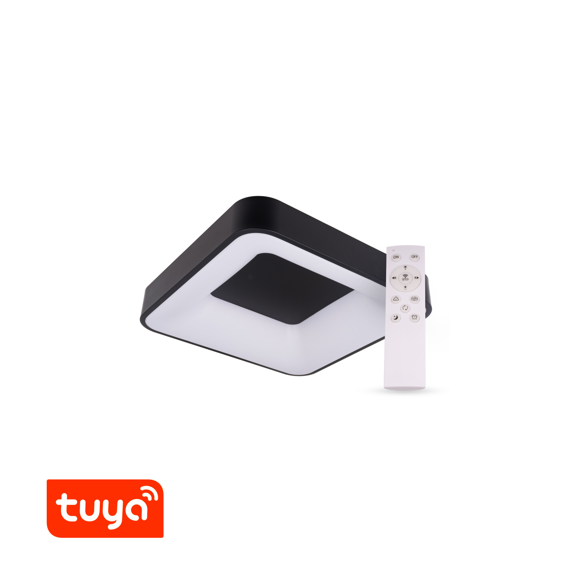 Levně SMART Tuya LED svítidlo ZULU 32W CCT hranaté černé