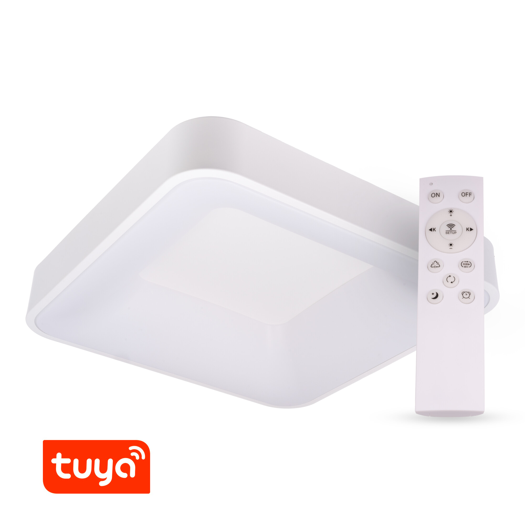 Levně SMART Tuya LED svítidlo ZULU 60W CCT hranaté bílé