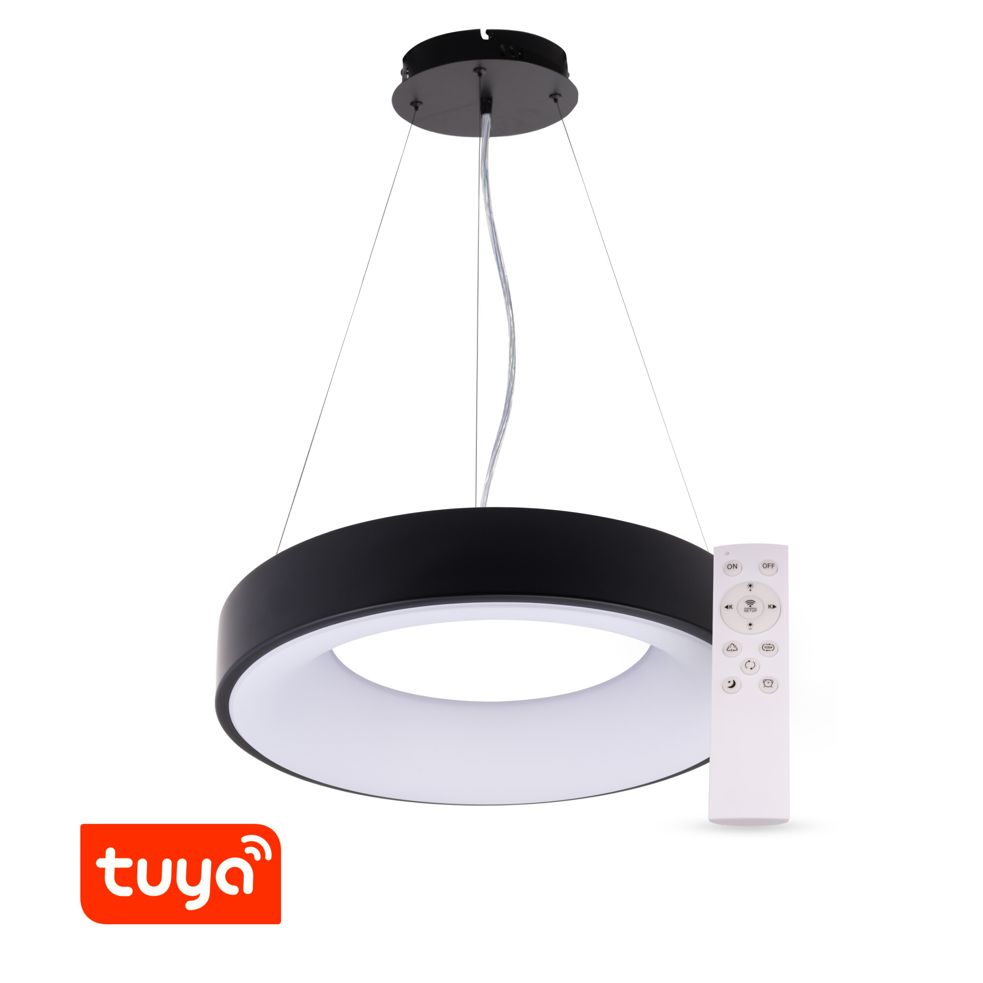 Levně SMART Tuya závěsné ZULU 32W CCT kulaté černé