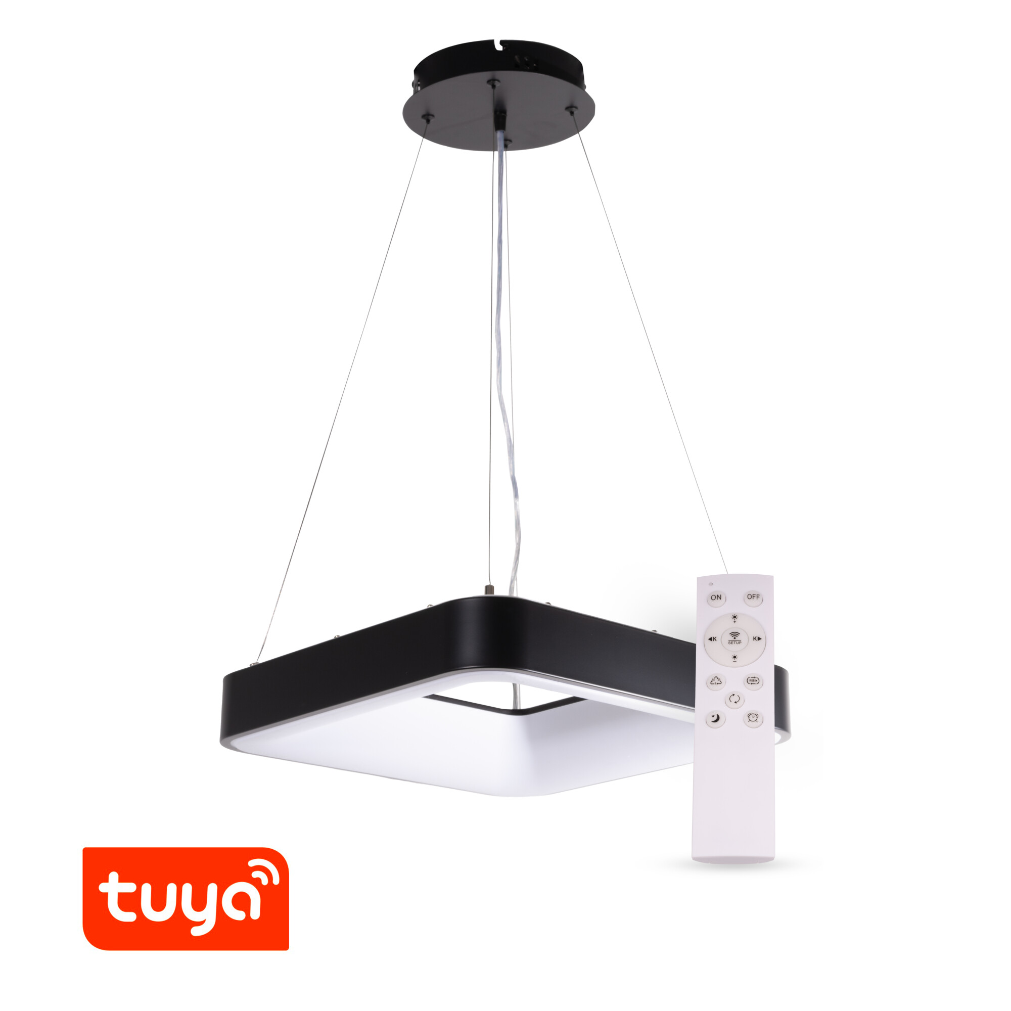 Levně SMART Tuya závěsné ZULU 32W CCT hranaté černé