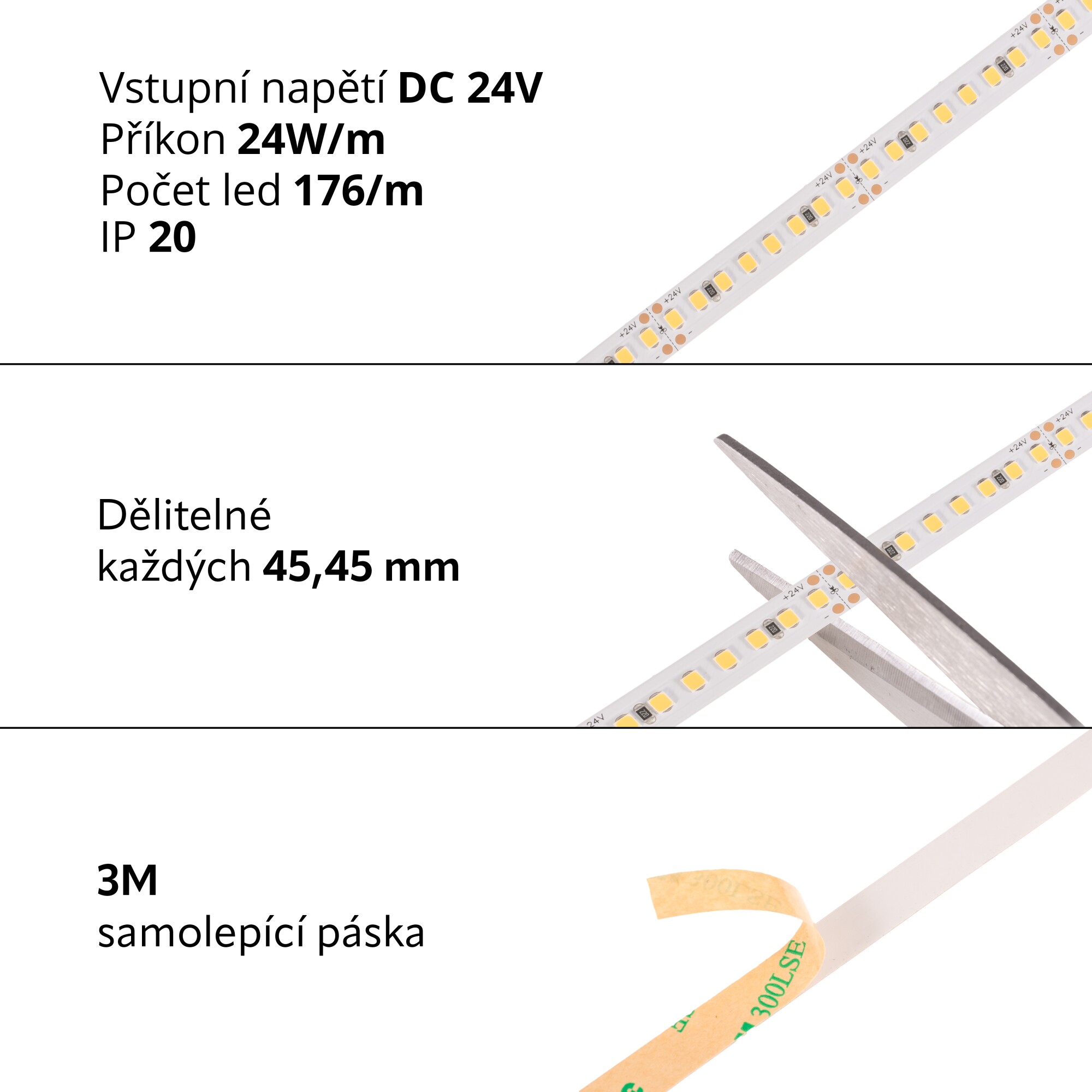 LED pásek 24EX24 záruka 3 roky