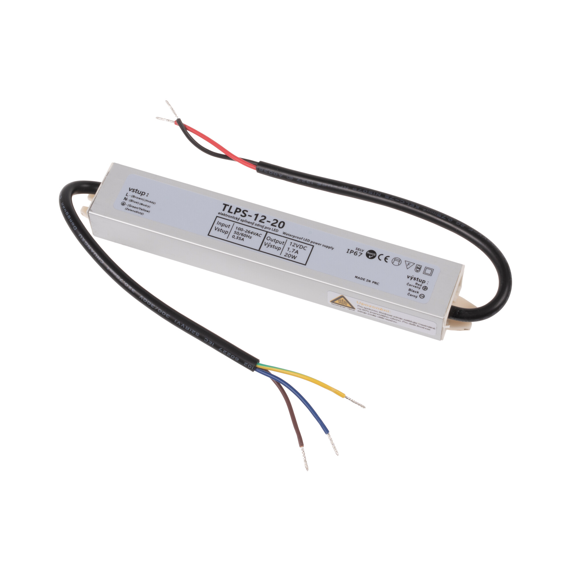 Levně LED zdroj 12V 20W IP67 TLPS-12-20