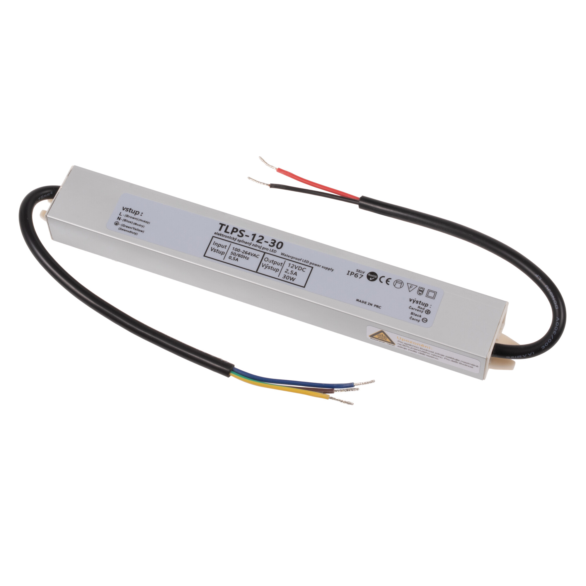 Levně LED zdroj 12V 30W IP67 TLPS-12-30