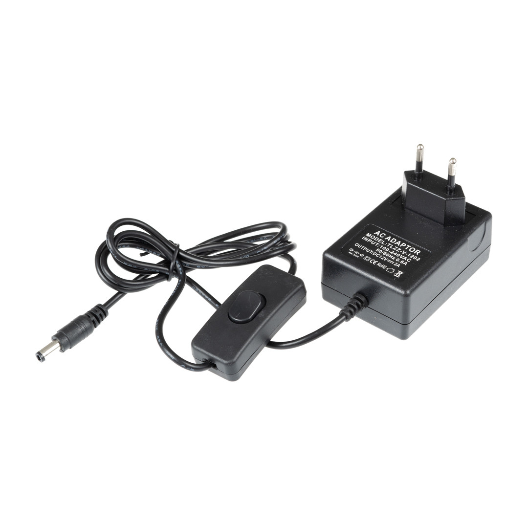 Levně LED zdroj 12V 24W s vypínačem černý