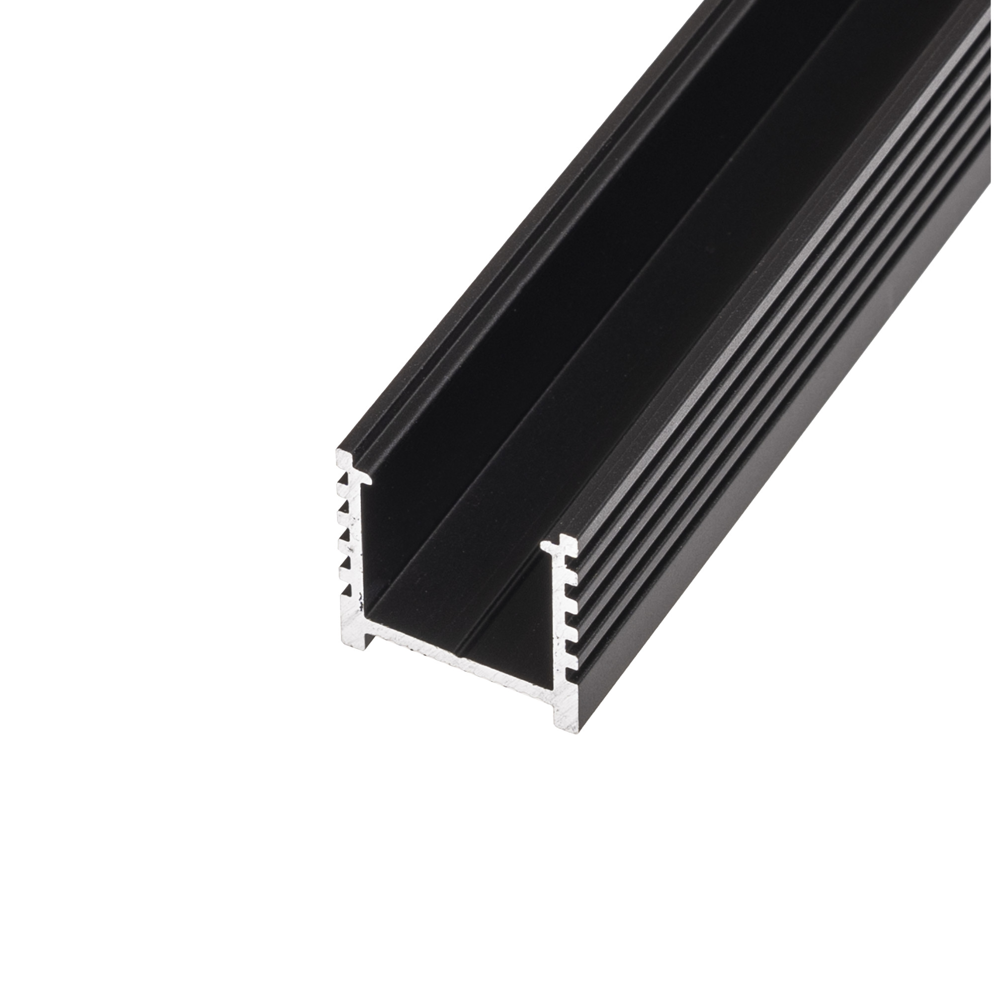 LED profil N12C - nástěnný černý Profil bez krytu 1m