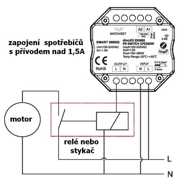 SMART spínač dimLED ZIGBEE PR SPZ360W