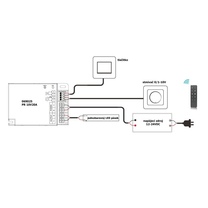 Přijímač dimLED PR 10V20A