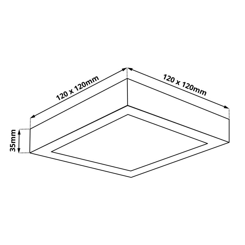 BPS6 LED panel 6W přisazený černý čtverec