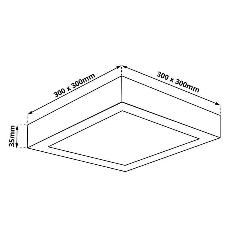 PS24 LED panel 24W přisazený čtverec