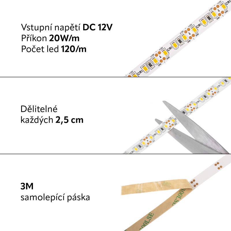 LED pásek CRI-600 vnitřní záruka 3 roky