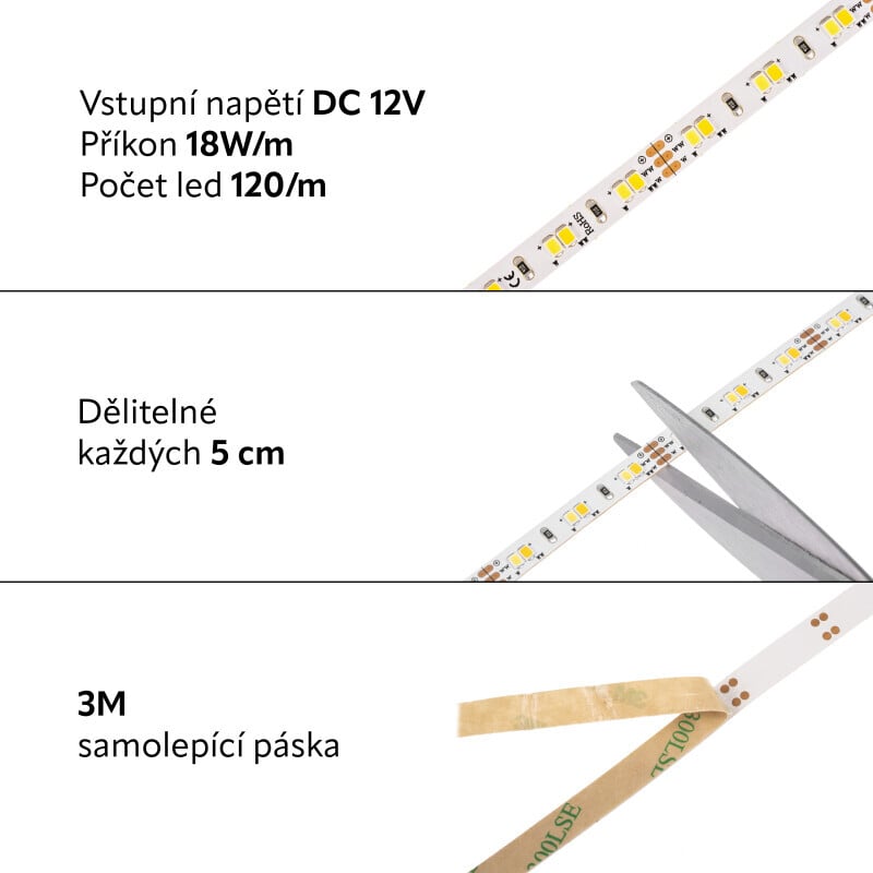 LED pásek CCT CCT18W12V záruka 3 roky