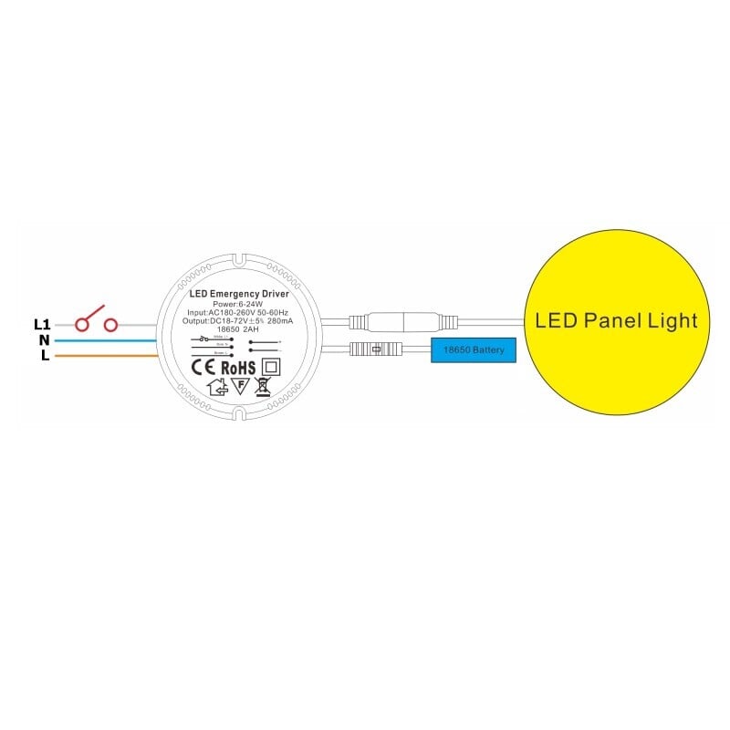 Nouzový modul LP624W pro LED panely 6-24W