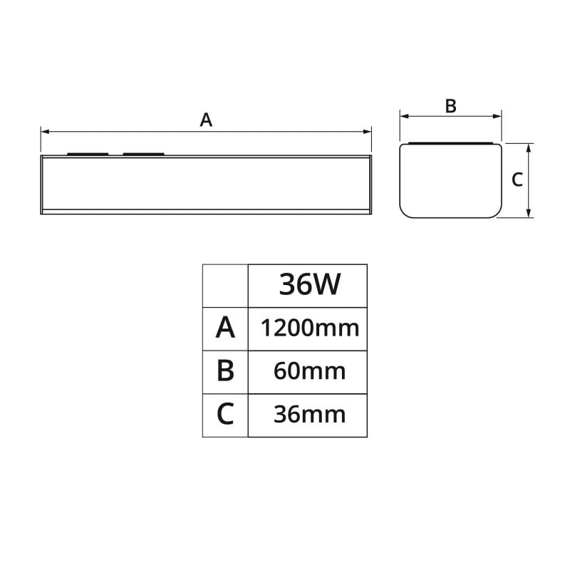 Přisazené svítidlo BAGON B120 36W 120cm