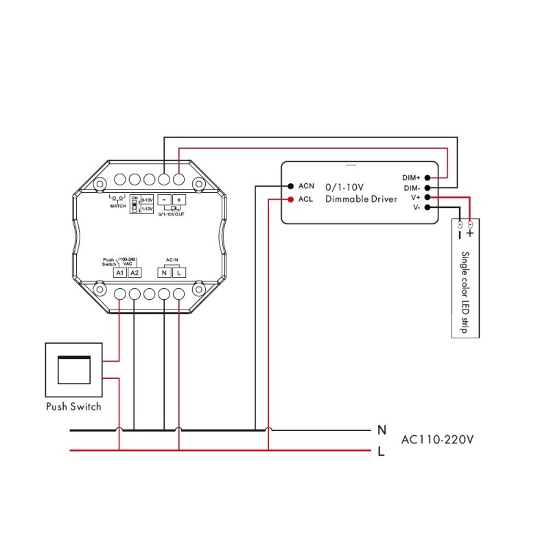 Stmívač SMART dimLED Tuya TD1 0/1-10V