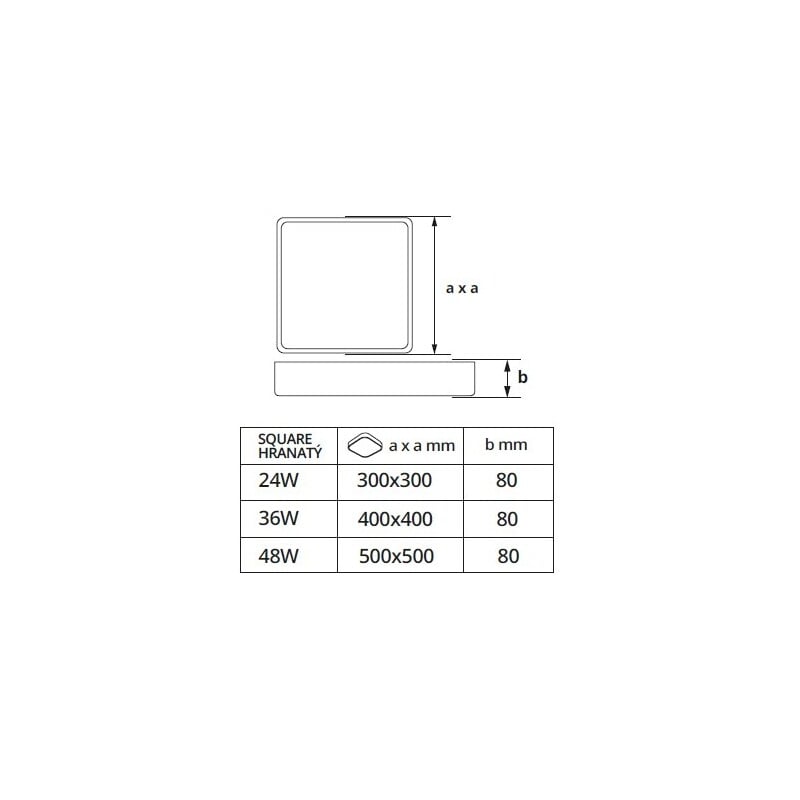 LED svítidlo RENDO 36W CCT hranaté černé stropní