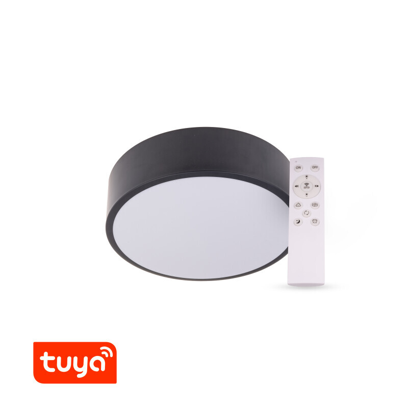 SMART Tuya LED svítidlo RENDO 24W CCT kulaté černé