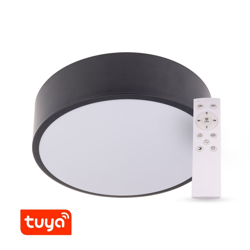 SMART Tuya LED svítidlo RENDO 48W CCT kulaté černé