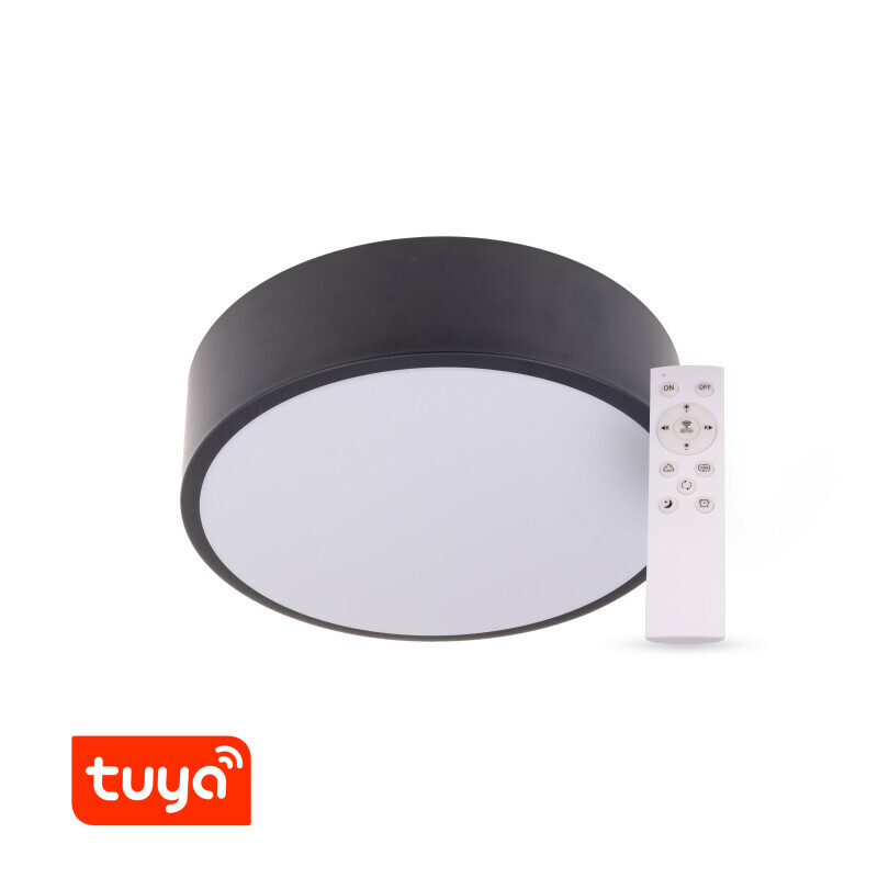 SMART Tuya LED svítidlo RENDO 36W CCT kulaté černé