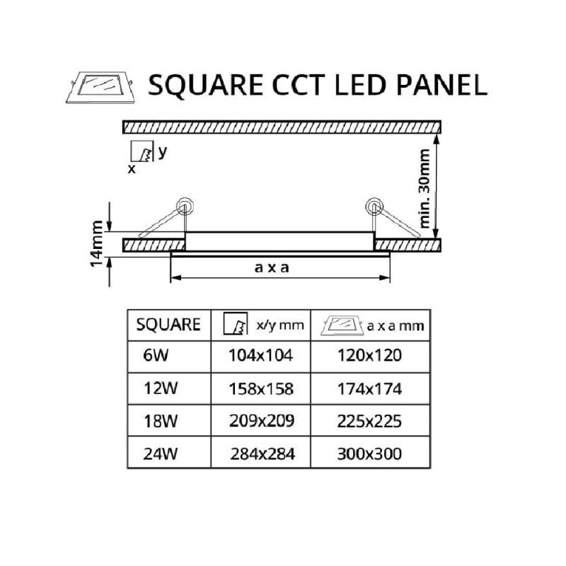 LED panel 24V 6W CCT 24SB6 čtverec