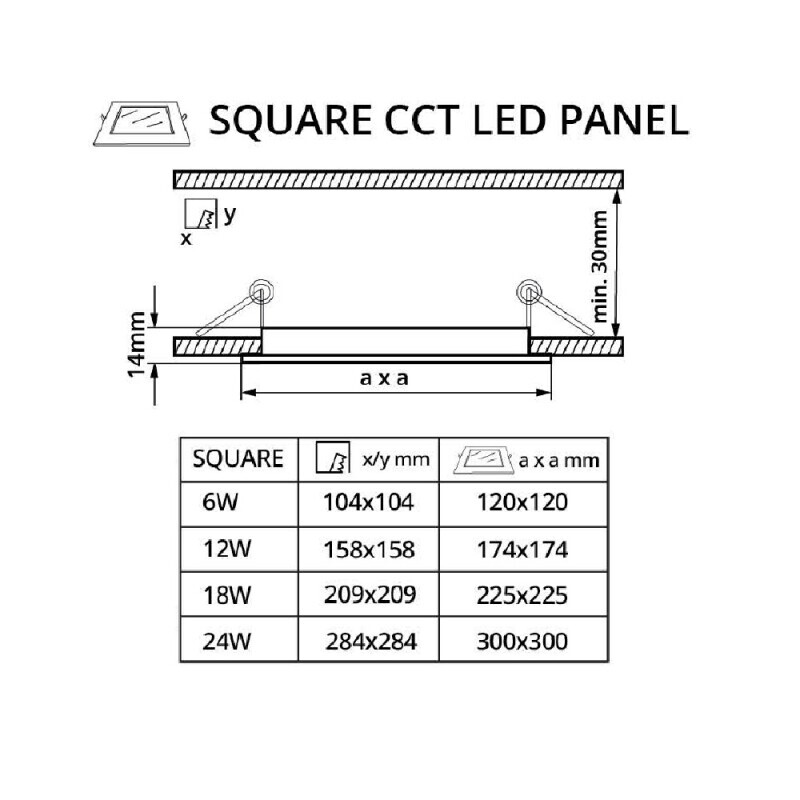 LED panel 24V 12W CCT 24SW12 čtverec