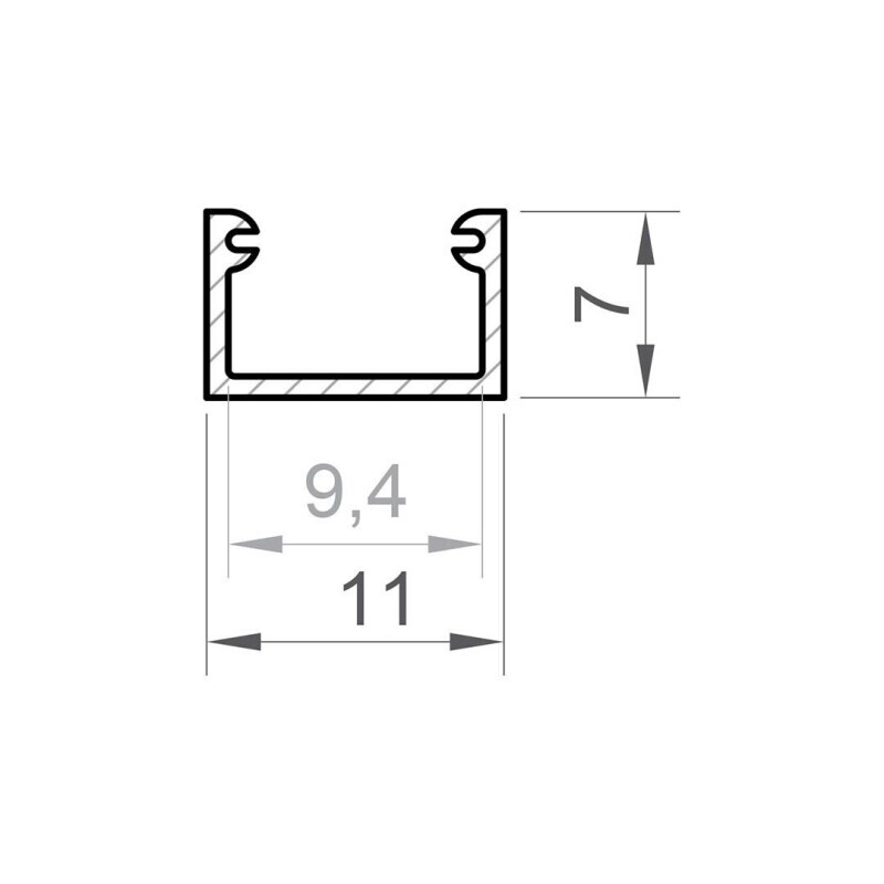 LED profil P4-2 mini stříbrný