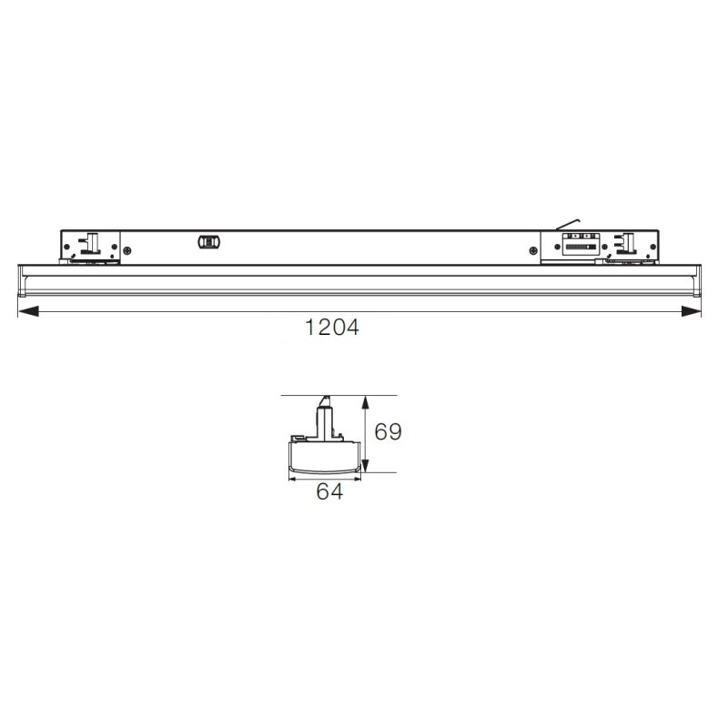 Lištové LED svítidlo TRITO LT120B 120° 54W černé