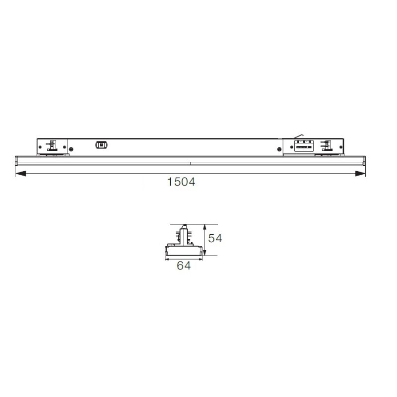 Lištové LED svítidlo TRITO LT150W 90° 66W bílé