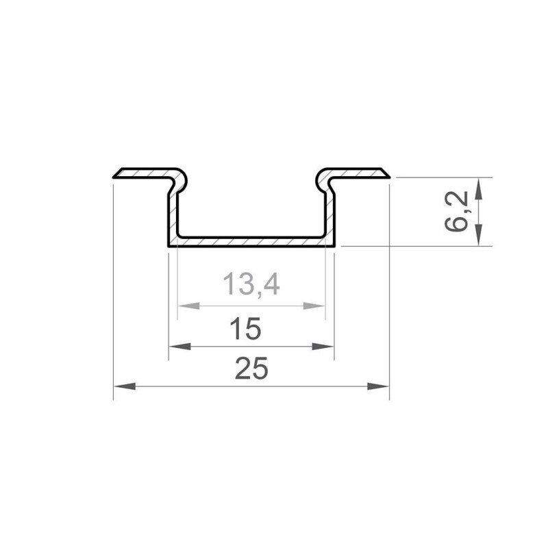 LED profil P6-2 bílý vestavný