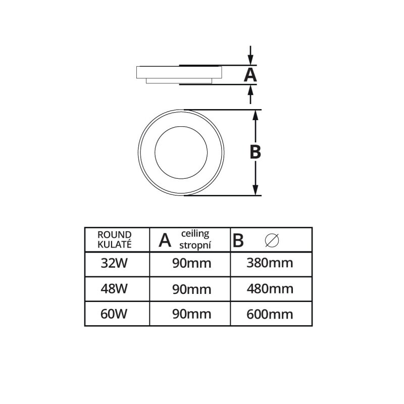 LED svítidlo ZULU 32W CCT kulaté černé stropní