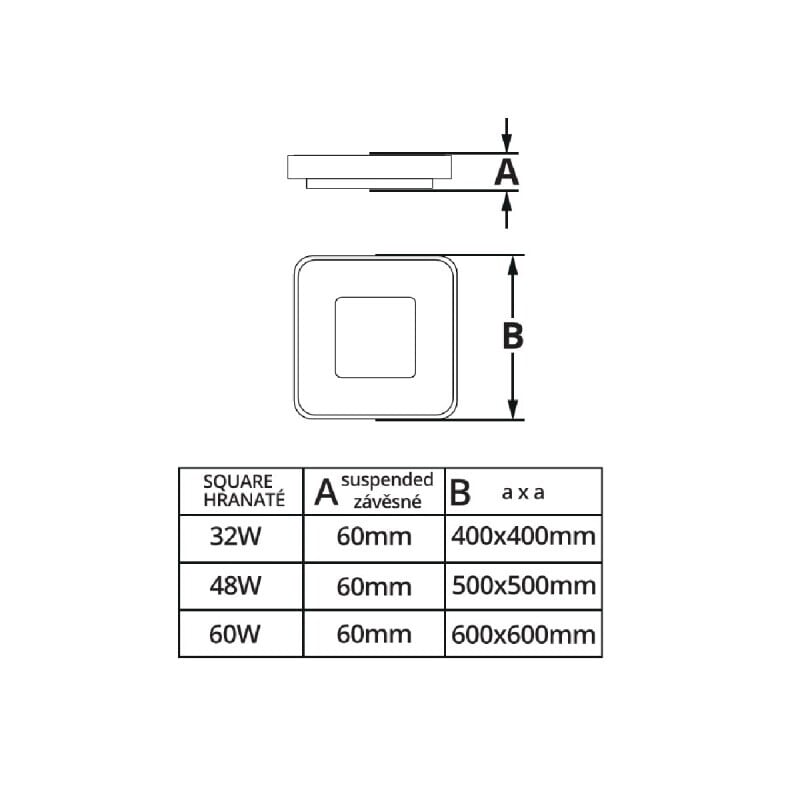 LED svítidlo ZULU 32W CCT hranaté černé závěsné