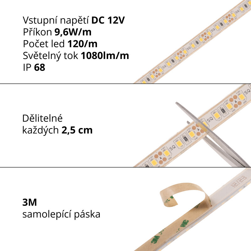 LED pásek IP68 12IP68-12096 záruka 3 roky