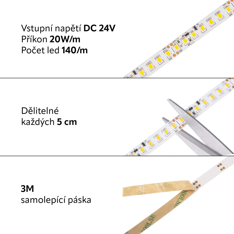 LED pásek 24CC 14020 záruka 3 roky