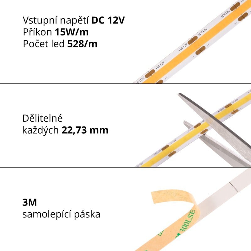 COB LED pásek 12COB15 vnitřní