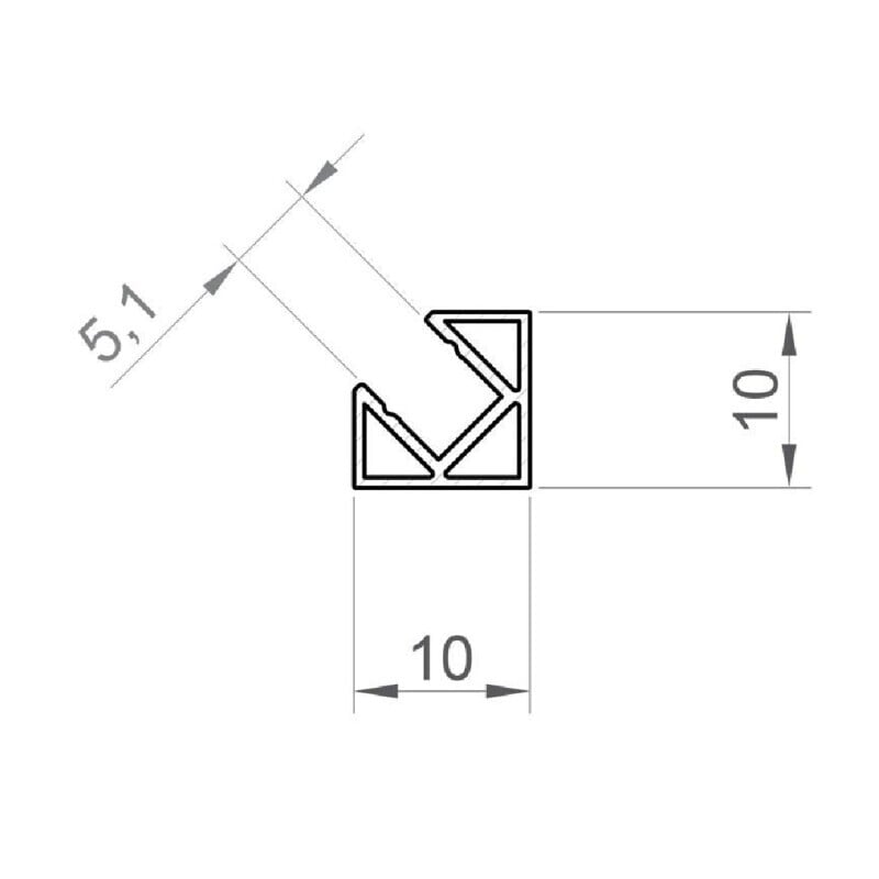 LED profil P3-5 stříbrný mini rohový