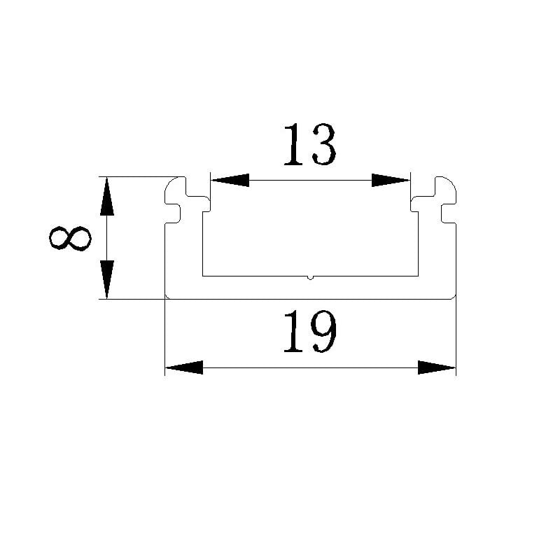 LED profil N8C - nástěnný černý