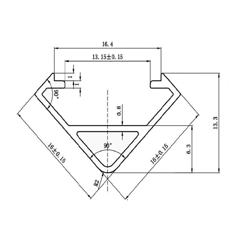 LED profil R6W bílý rohový 16*16