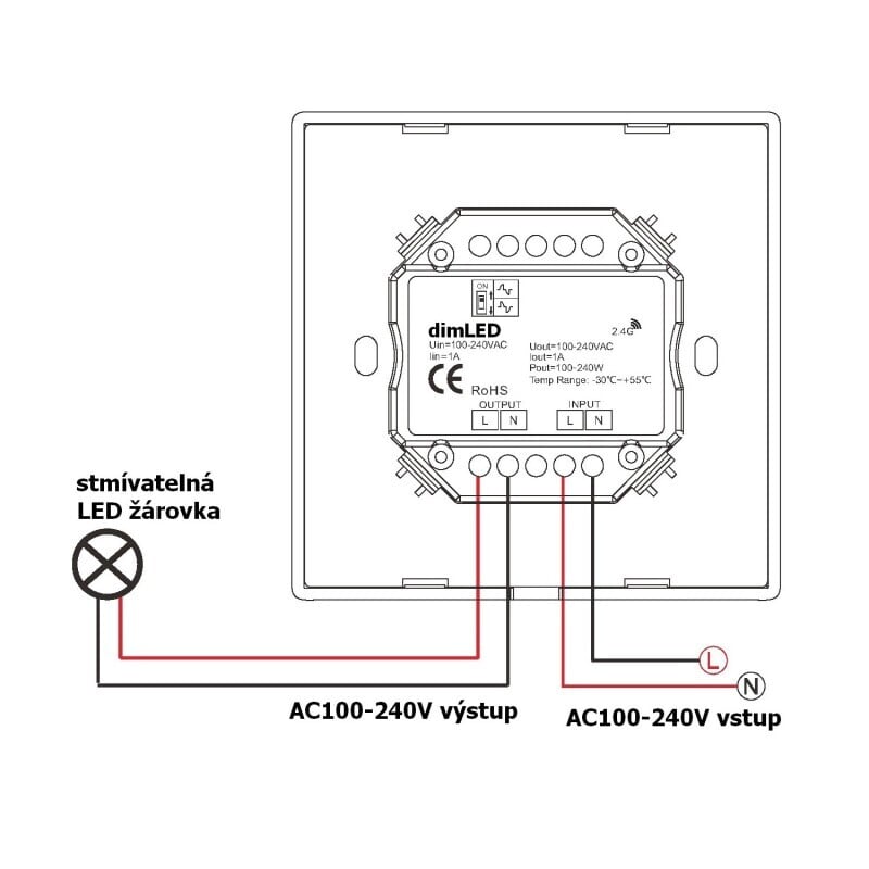 Stmívač dimLED OV TRIAK KNT240W bílý