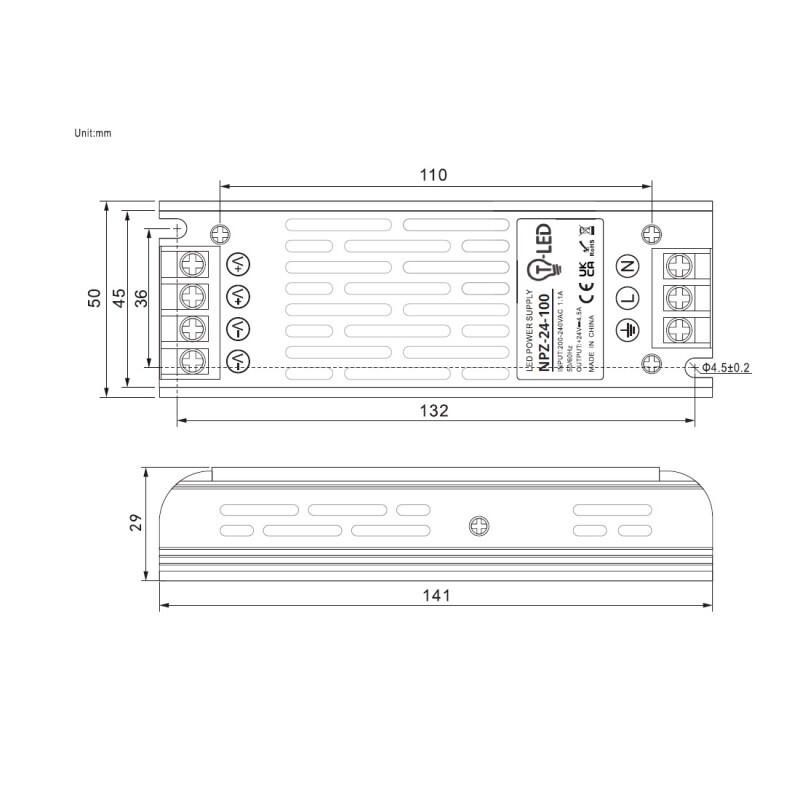 LED zdroj 24V 100W NPZ-24-100 vnitřní