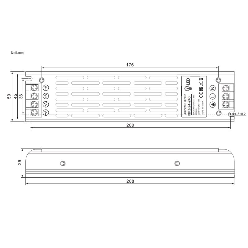 LED zdroj 24V 240W NPZ-24-240 vnitřní