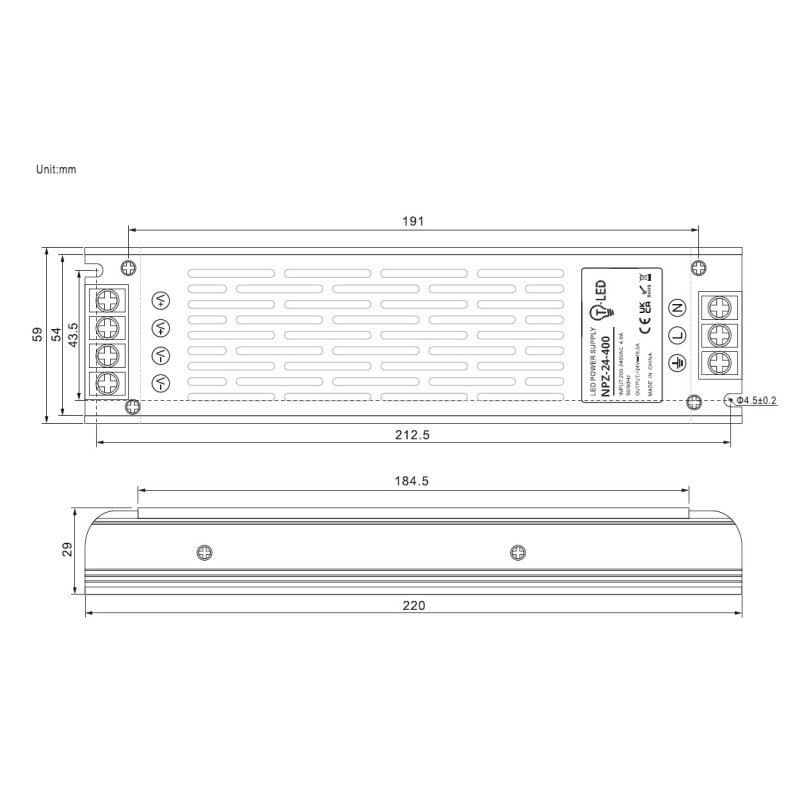 LED zdroj 24V 400W NPZ-24-400 vnitřní